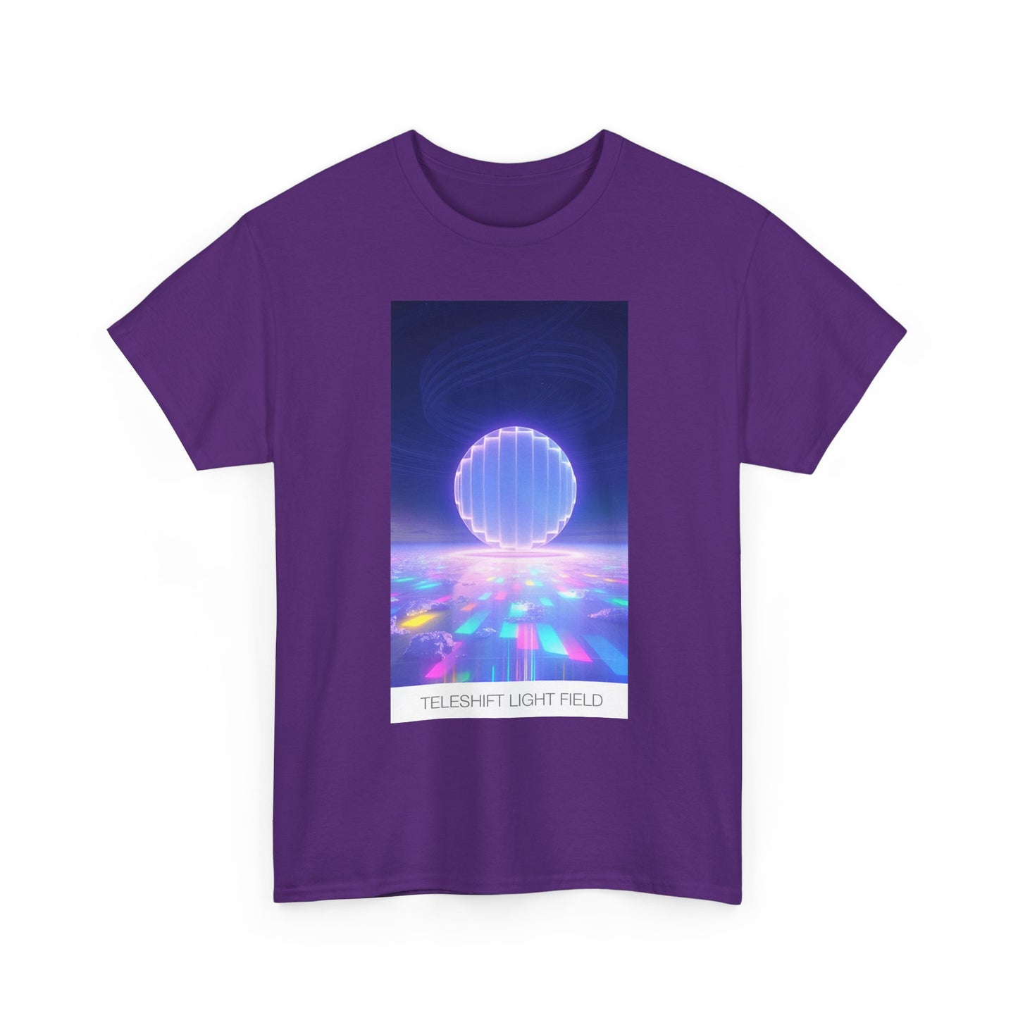 Vibrant Light Field Tee: Unisex Heavy Cotton Graphic T-Shirt, Retro Aesthetic Shirt, Festival Wear, Everyday Casual, Gift Idea