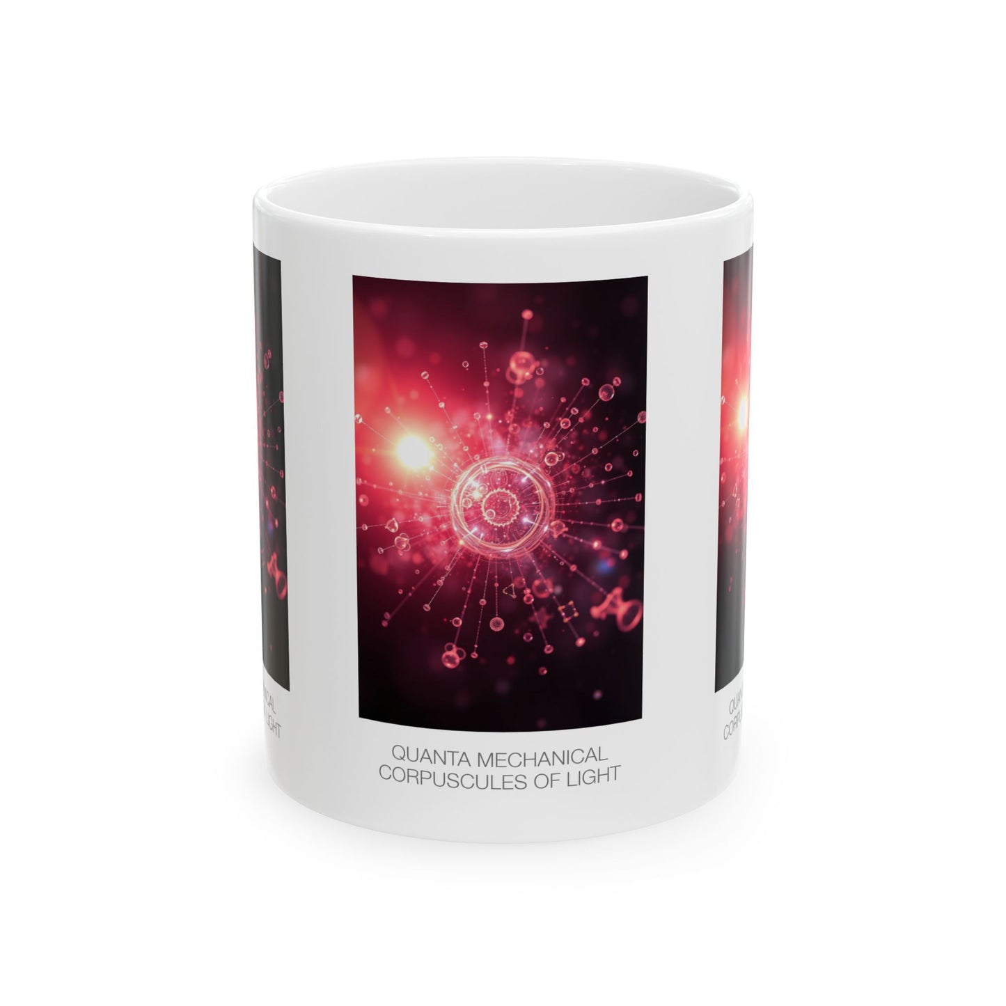 Cosmic Art Ceramic Mug - Unique Gift for Science Lovers, Quanta Mechanical Capsules of Light, Holiday Treat, Coffee Tea Cup, Space Decor