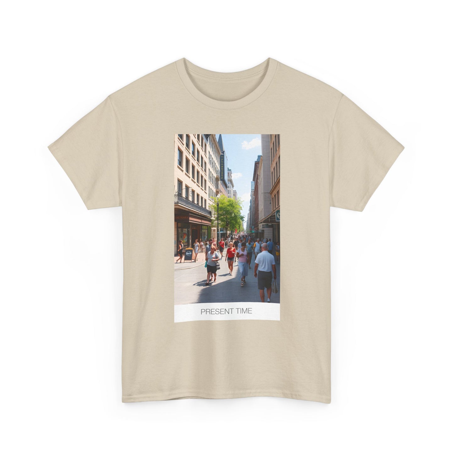 Present Time Unisex Heavy Cotton Tee, Casual Wear, Street Style Shirt, Gift for Her, Gift for Him, Everyday Tee