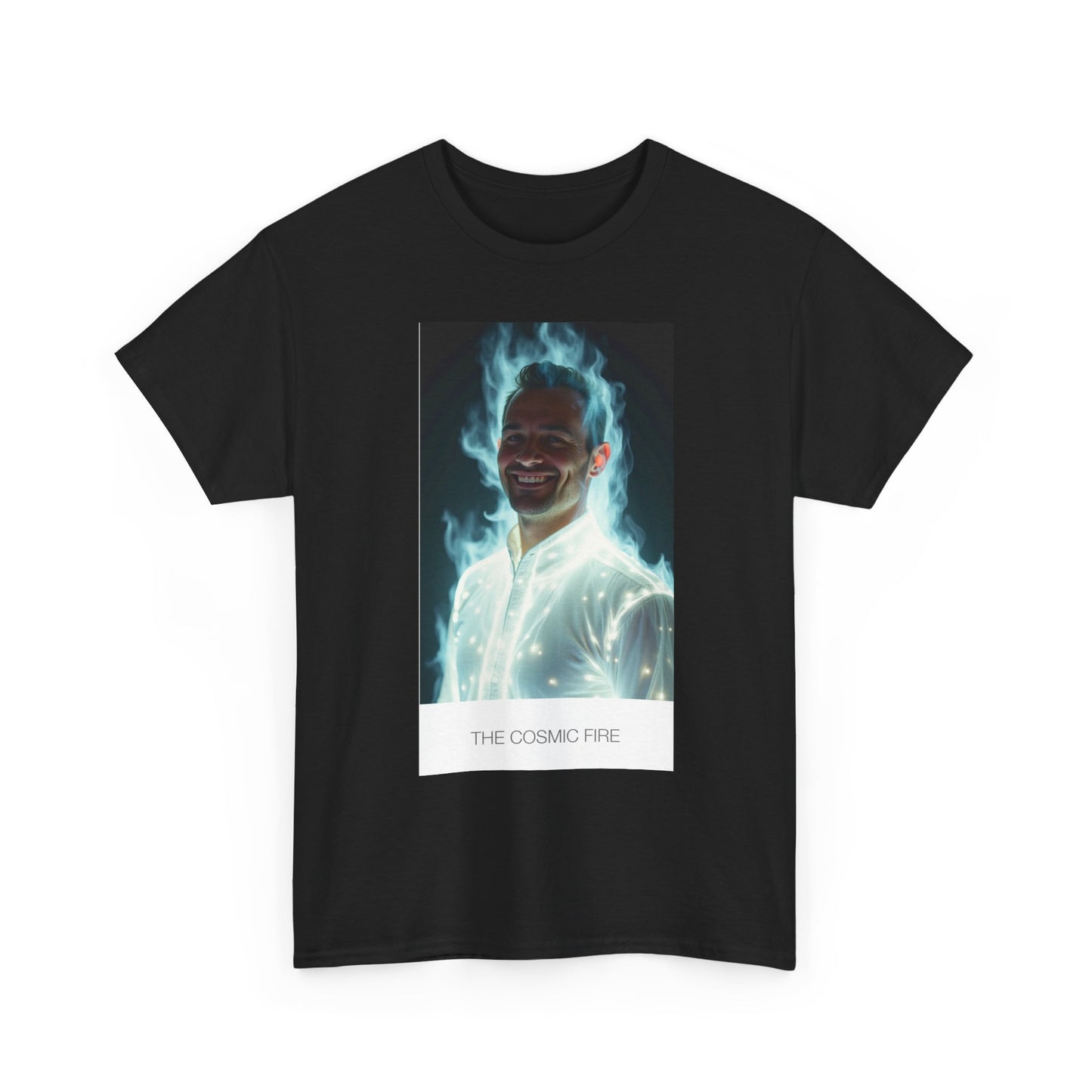 Cosmic Fire Unisex Heavy Cotton Tee, Graphic Tee, Gift for Him, Motivational Shirt, Casual Wear, Unique Design, Statement T-Shirt