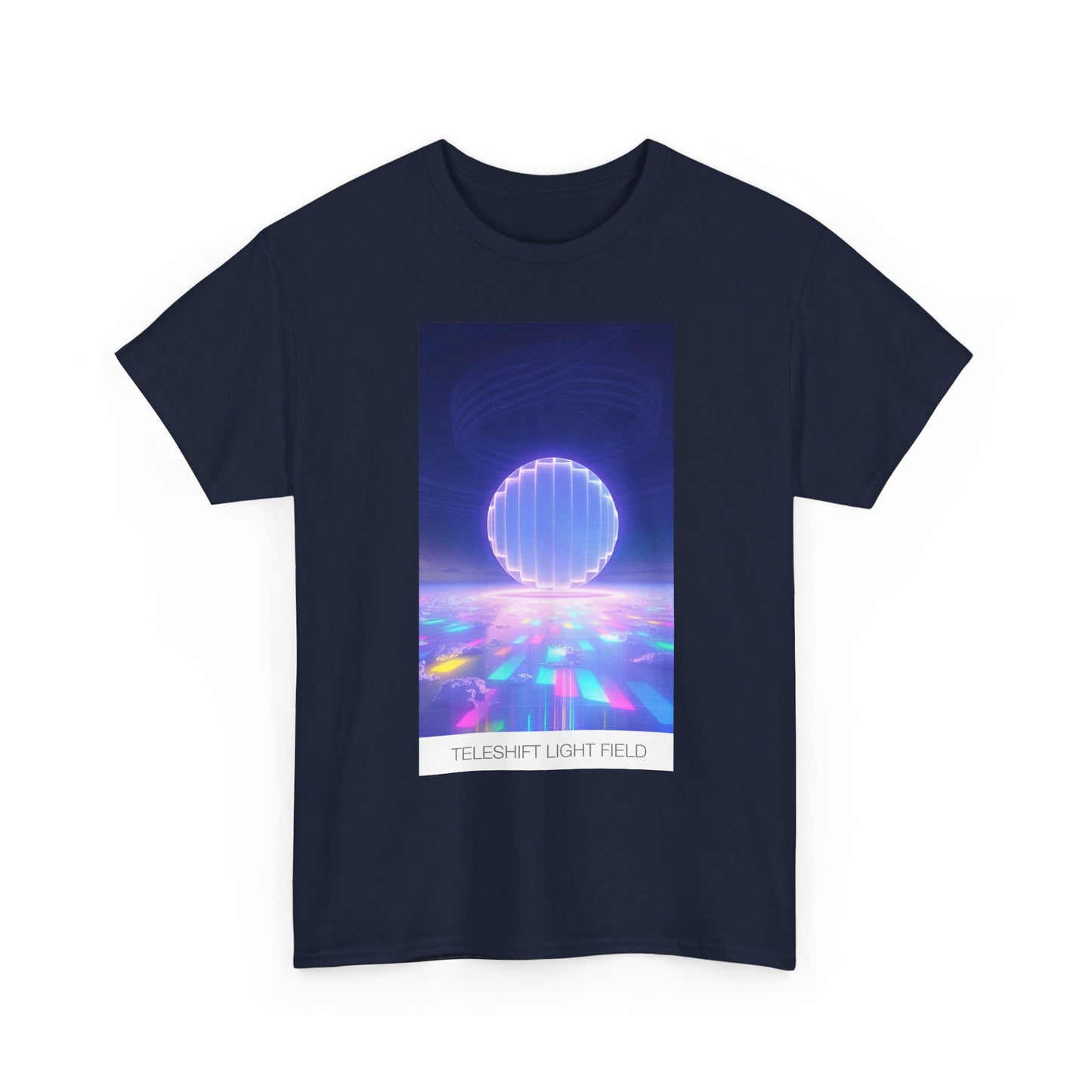 Vibrant Light Field Tee: Unisex Heavy Cotton Graphic T-Shirt, Retro Aesthetic Shirt, Festival Wear, Everyday Casual, Gift Idea