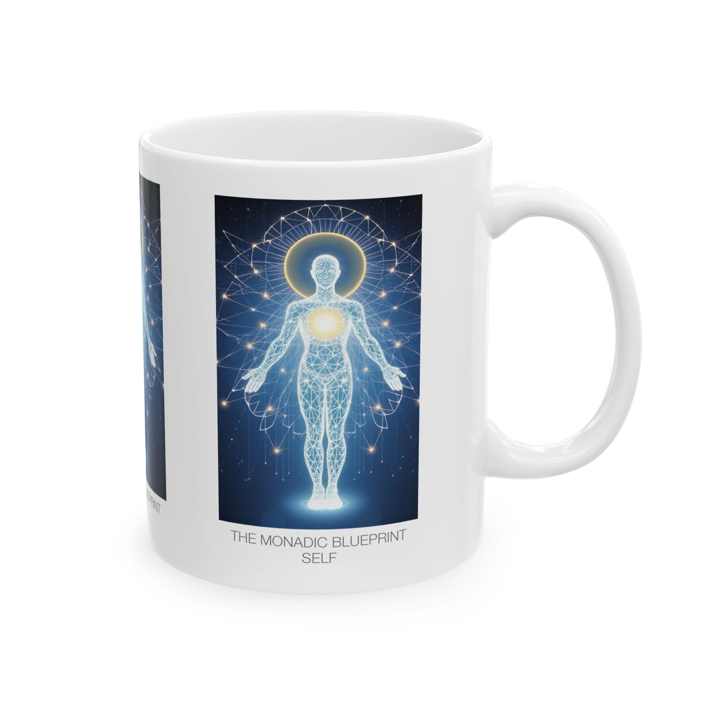 Celestial Spirituality Ceramic Mug, 11oz & 15oz, Healing Mug, Gift for Yogis, Mindfulness Decor, Astrology Lover's Coffee Cup