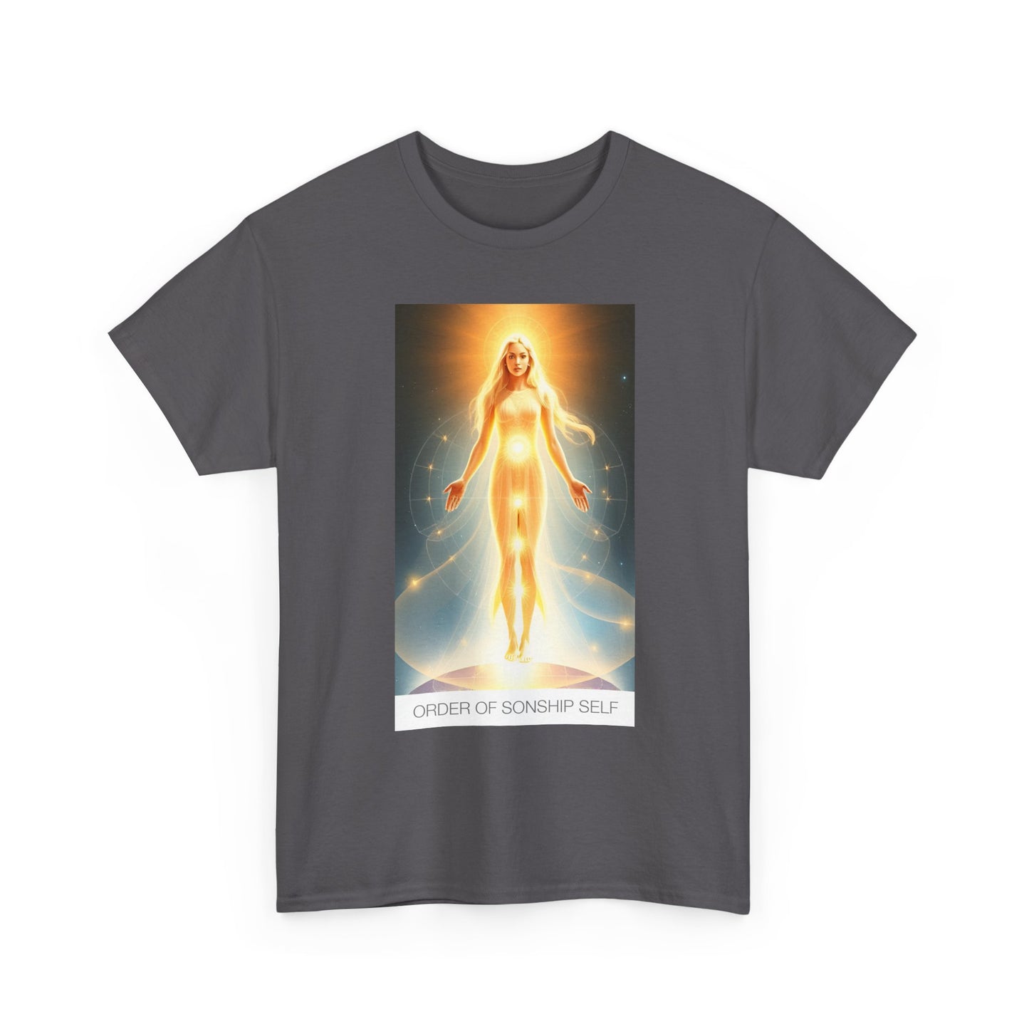 Celestial Self Unisex Heavy Cotton Tee, Spiritual Gift, Artistic T-Shirt, Cosmic Apparel, Meditation Clothing