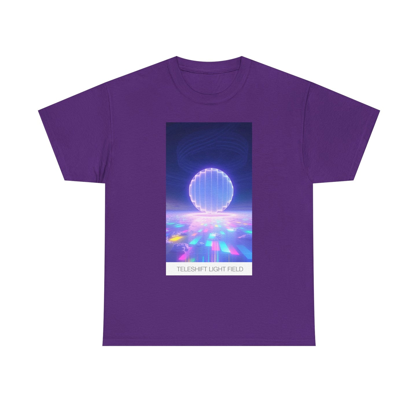 Vibrant Light Field Tee: Unisex Heavy Cotton Graphic T-Shirt, Retro Aesthetic Shirt, Festival Wear, Everyday Casual, Gift Idea