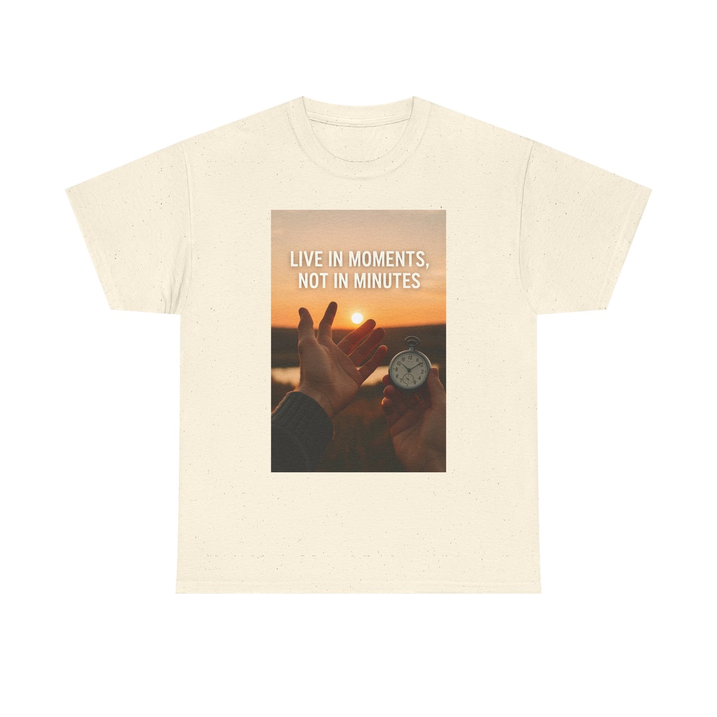 Live in Moments Unisex Heavy Cotton Tee, Casual Wear, Inspirational Shirt, Gift for Friends, Motivational Fashion