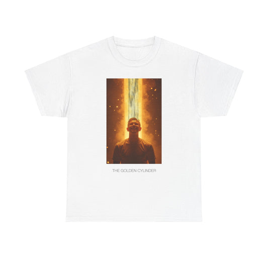 Golden Cylinder Unisex Heavy Cotton Tee, Graphic Tee, Sci-Fi Shirt, Casual Wear, Unique Gift, Unisex T-Shirt