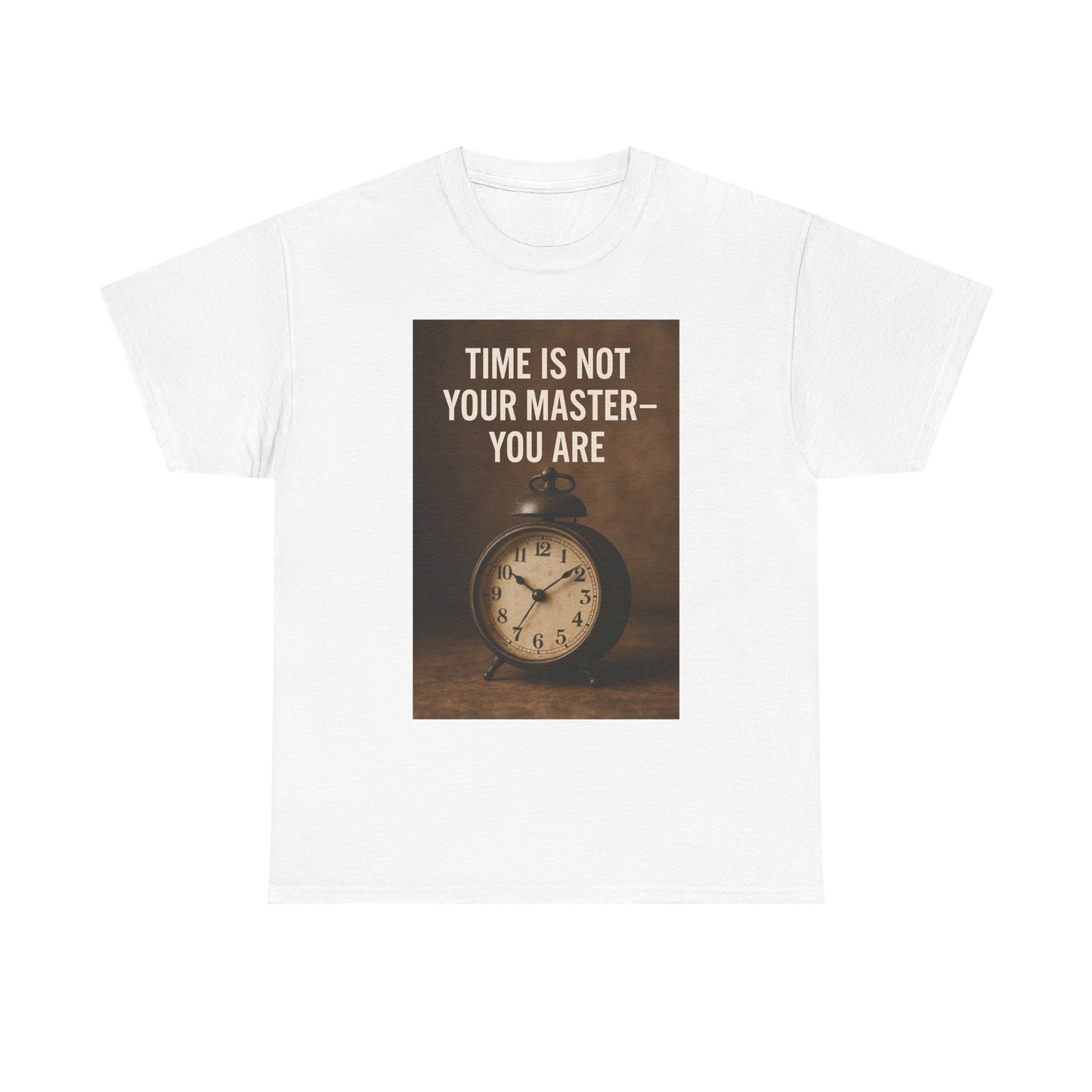 Inspirational Quote Tee: Time Is Not Your Master, Motivational T-Shirt for Mindfulness, Gift for Friends, Relaxed Fit Cotton Shirt, [...]