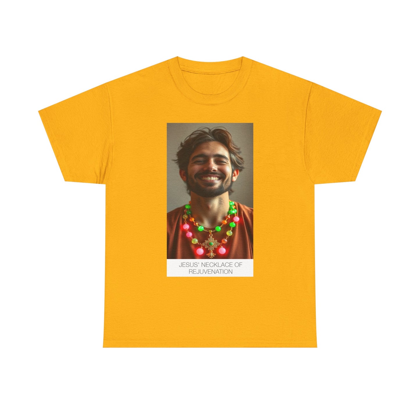 Jesus Necklace of Rejuvenation Unisex Heavy Cotton Tee, Spiritual Shirt, Funny T-Shirt, Gift for Faith, Casual Wear, Holiday Apparel