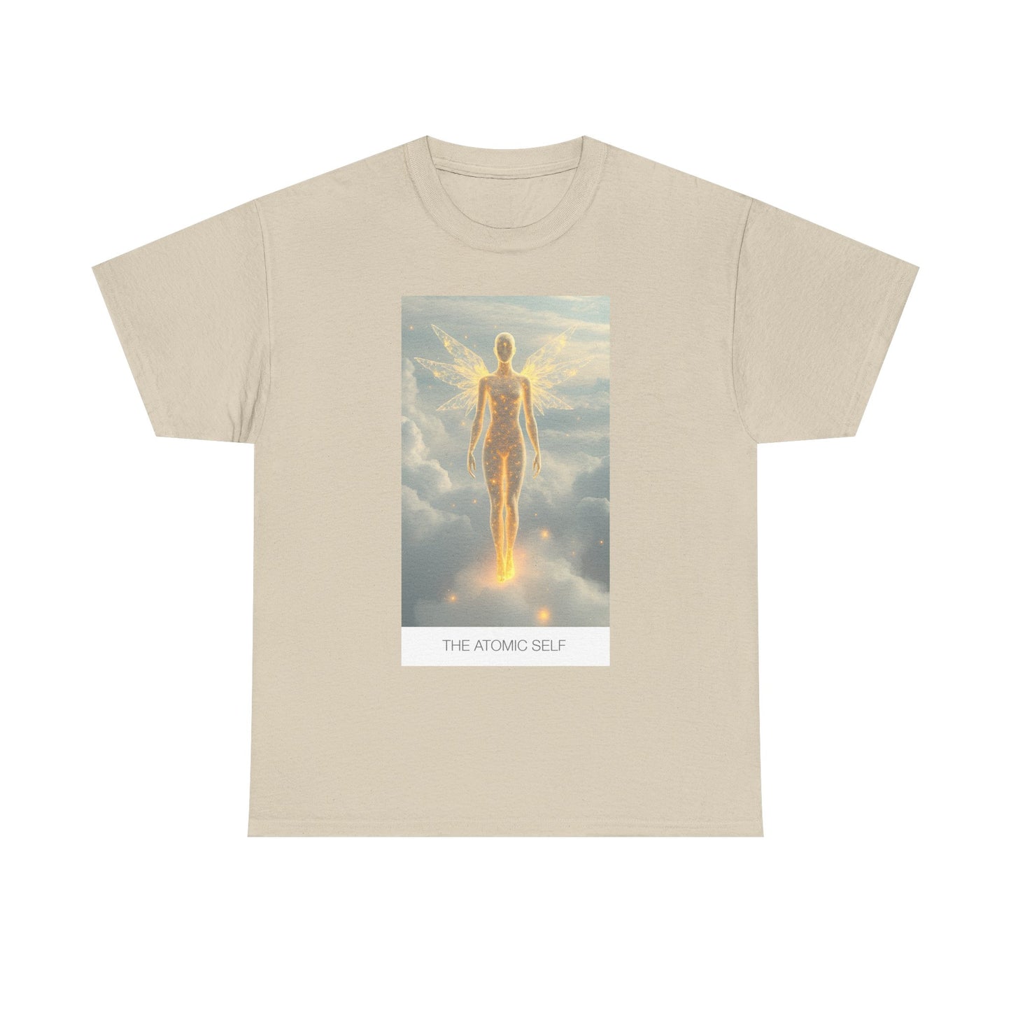 The Atomic Self Unisex Heavy Cotton Tee, Inspirational Graphic T-Shirt, Spiritual Apparel, Casual Wear, Unique Gift for Mindfulness