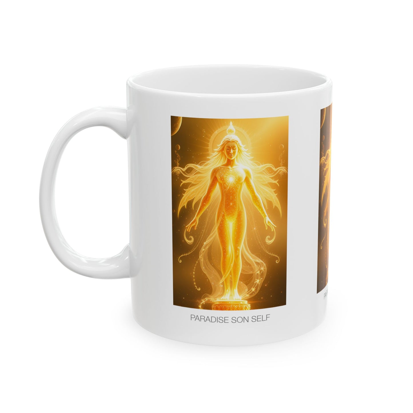 Golden Goddess Ceramic Mug - Spiritual Coffee Cup, Boho Gift for Her, Motivational Tea Mug, Warm Home Decor Accessories, 'Paradise Son [...]