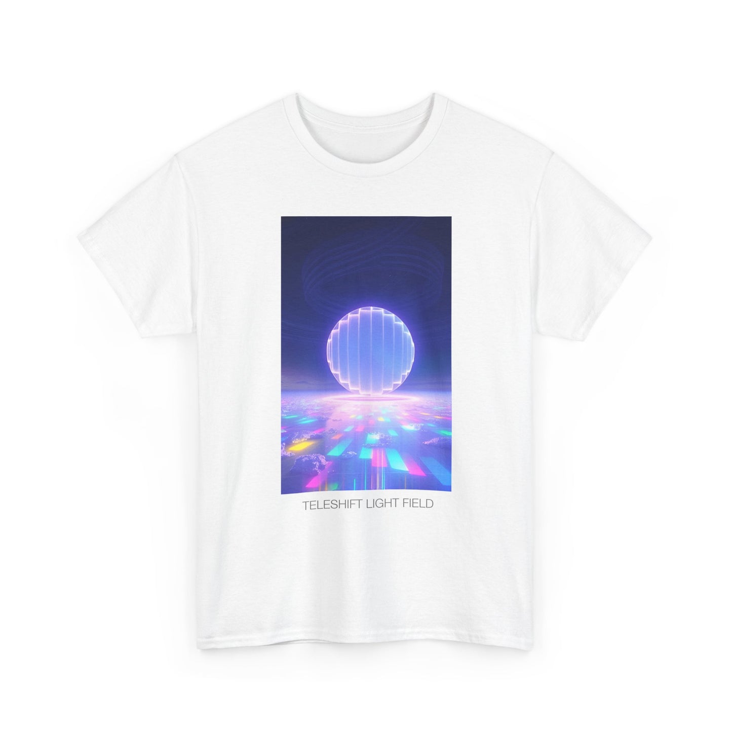 Vibrant Light Field Tee: Unisex Heavy Cotton Graphic T-Shirt, Retro Aesthetic Shirt, Festival Wear, Everyday Casual, Gift Idea