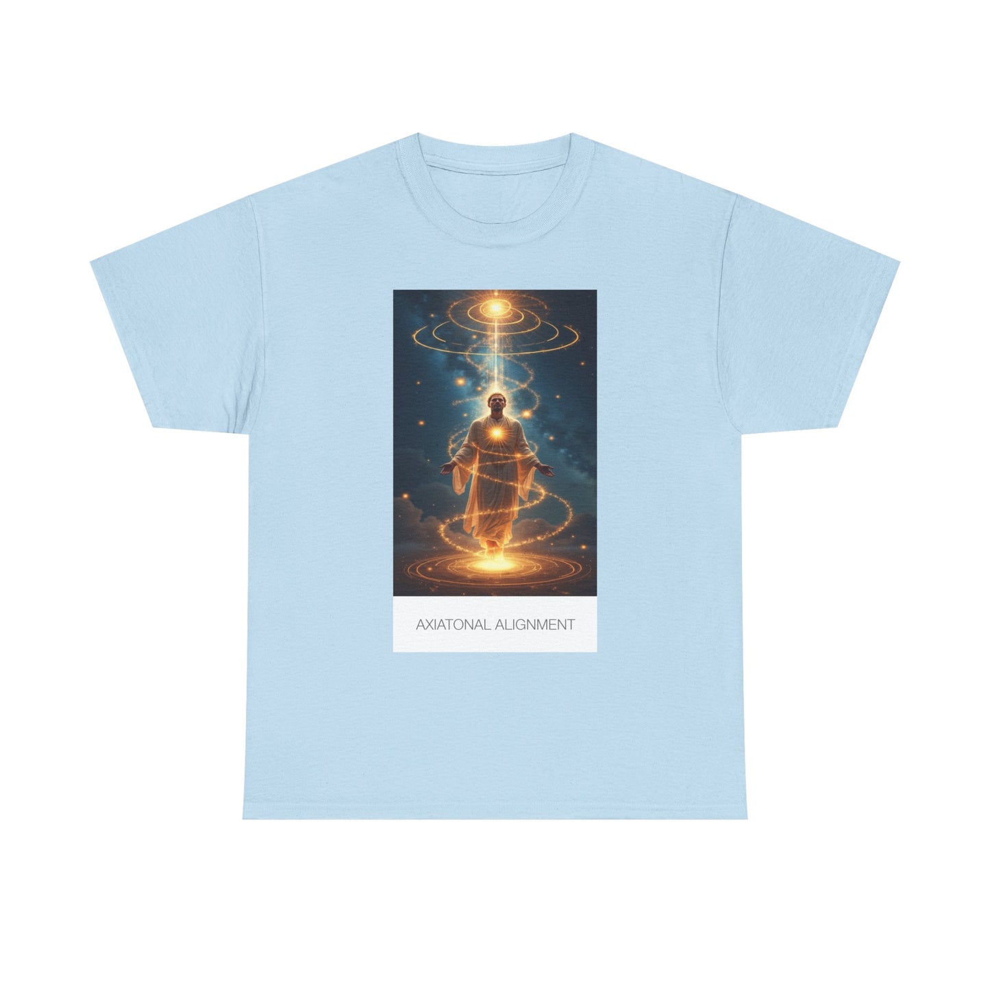 Anatomical Alignment Unisex Heavy Cotton Tee | Spiritual Graphic Shirt, Wellness Apparel, Gift for Yogis, Meditation Wear, Cosmic Art Tee