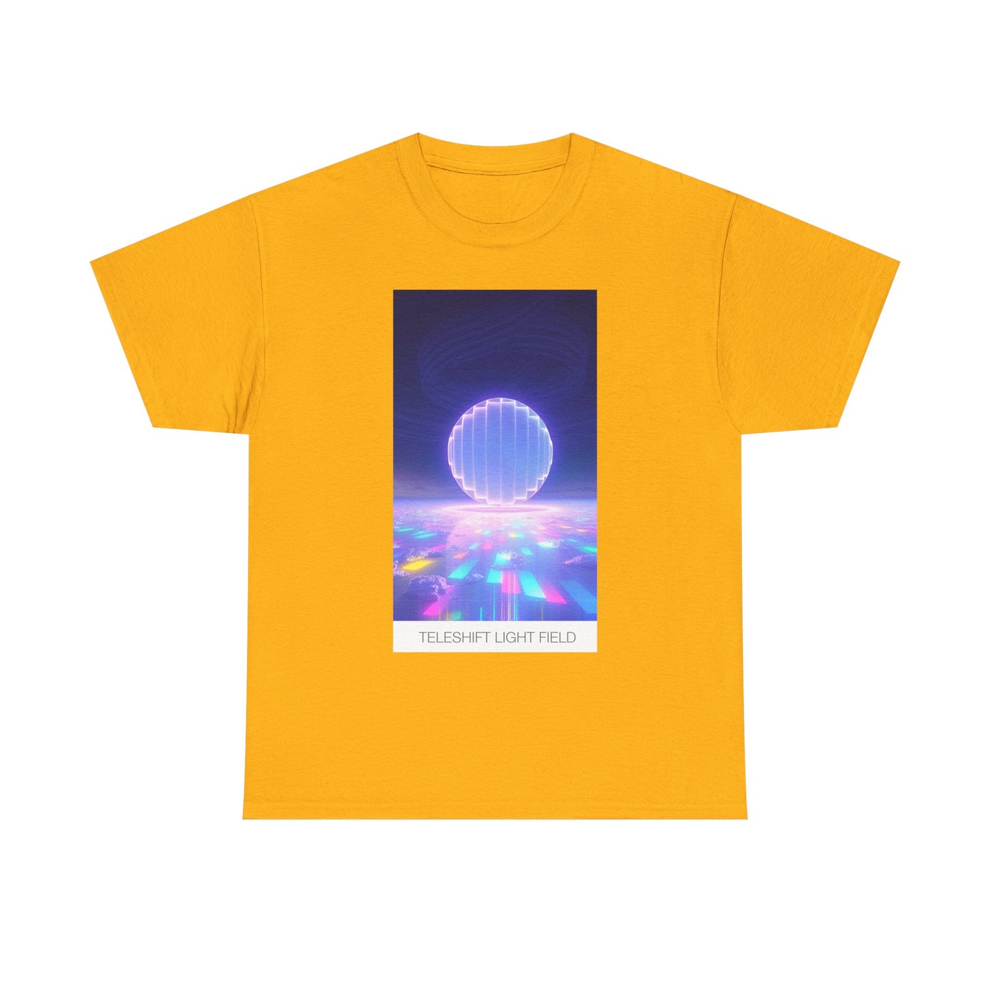 Vibrant Light Field Tee: Unisex Heavy Cotton Graphic T-Shirt, Retro Aesthetic Shirt, Festival Wear, Everyday Casual, Gift Idea