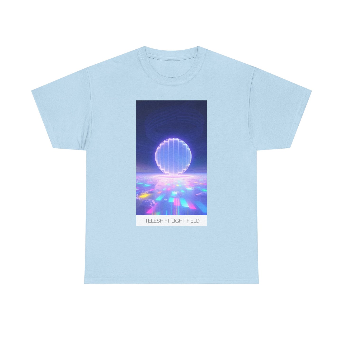 Vibrant Light Field Tee: Unisex Heavy Cotton Graphic T-Shirt, Retro Aesthetic Shirt, Festival Wear, Everyday Casual, Gift Idea