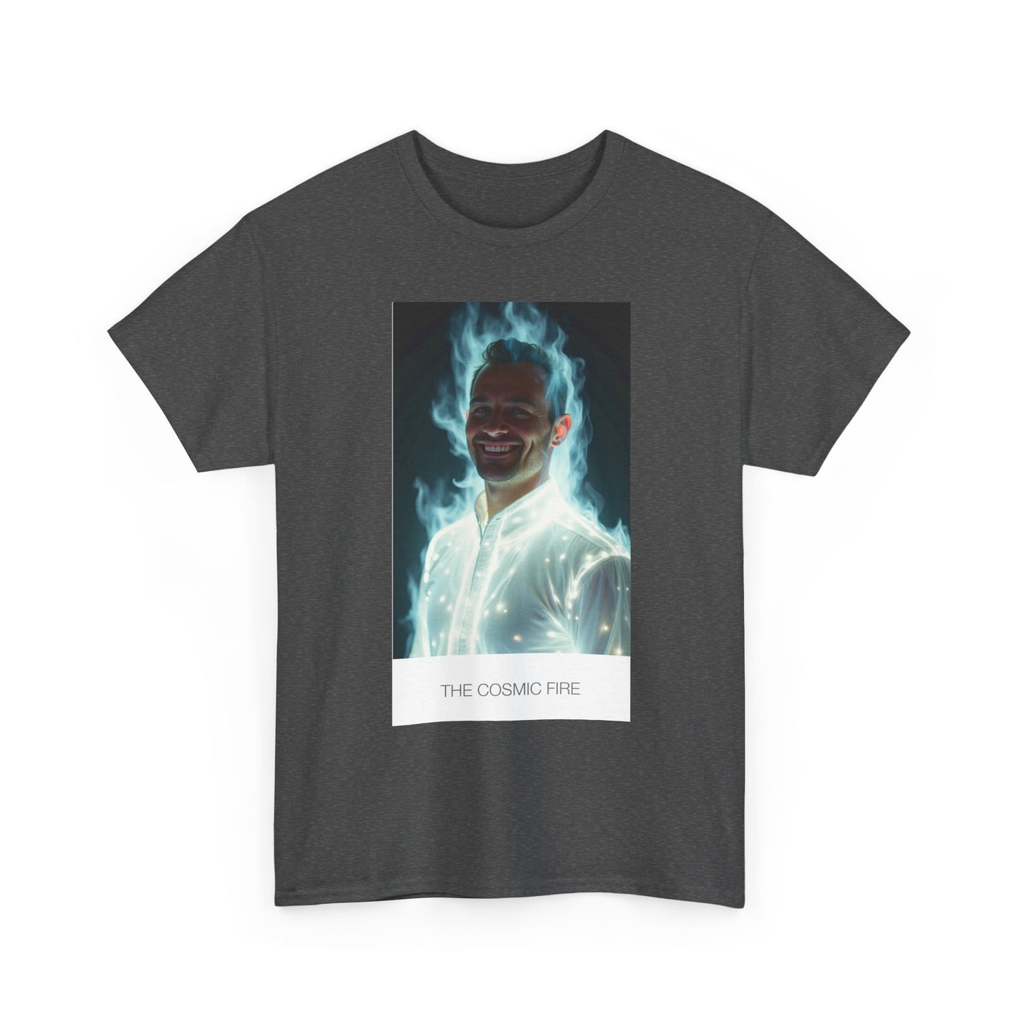 Cosmic Fire Unisex Heavy Cotton Tee, Graphic Tee, Gift for Him, Motivational Shirt, Casual Wear, Unique Design, Statement T-Shirt