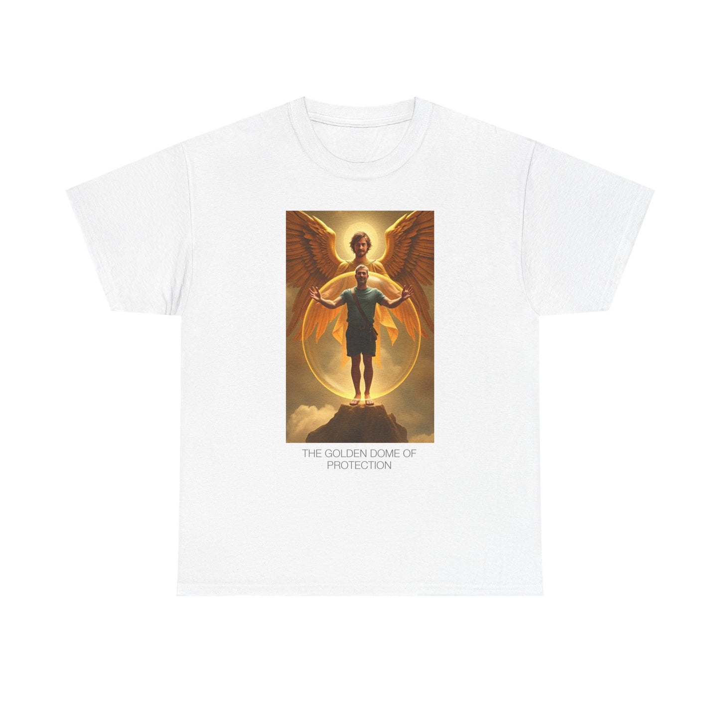 Divine Protection Tee, Unisex Cotton T-Shirt, Spiritual Art Shirt, Guardian Angel Apparel, Gift for Faith Lovers, Unique Spiritual Wear