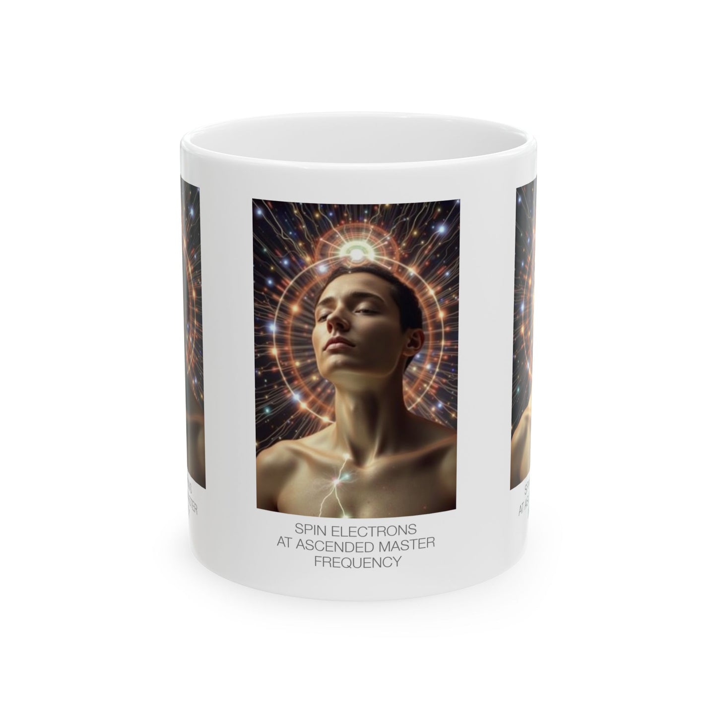Celestial Energy Ceramic Mug - Spiritual Awakening Coffee Cup, Meditation Mug, Gift for Yogis, Mindfulness, Cosmic Insights