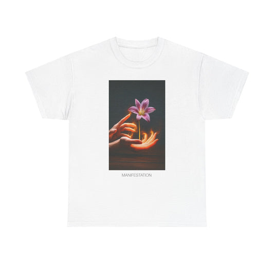 Manifestation Unisex Heavy Cotton Tee, Inspirational Shirt, Spiritual Gift, Positive Energy, Affirmation T-Shirt, Mindfulness Apparel