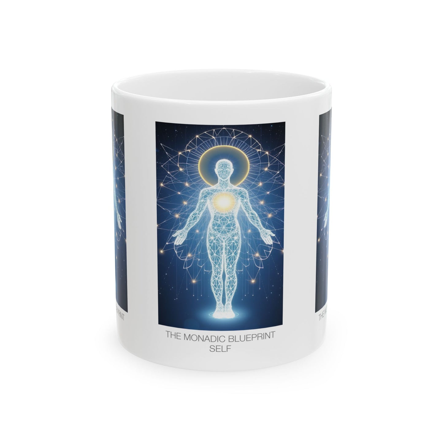 Celestial Spirituality Ceramic Mug, 11oz & 15oz, Healing Mug, Gift for Yogis, Mindfulness Decor, Astrology Lover's Coffee Cup