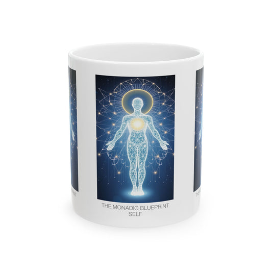 Celestial Spirituality Ceramic Mug, 11oz & 15oz, Healing Mug, Gift for Yogis, Mindfulness Decor, Astrology Lover's Coffee Cup