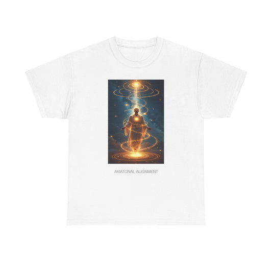 Anatomical Alignment Unisex Heavy Cotton Tee | Spiritual Graphic Shirt, Wellness Apparel, Gift for Yogis, Meditation Wear, Cosmic Art Tee