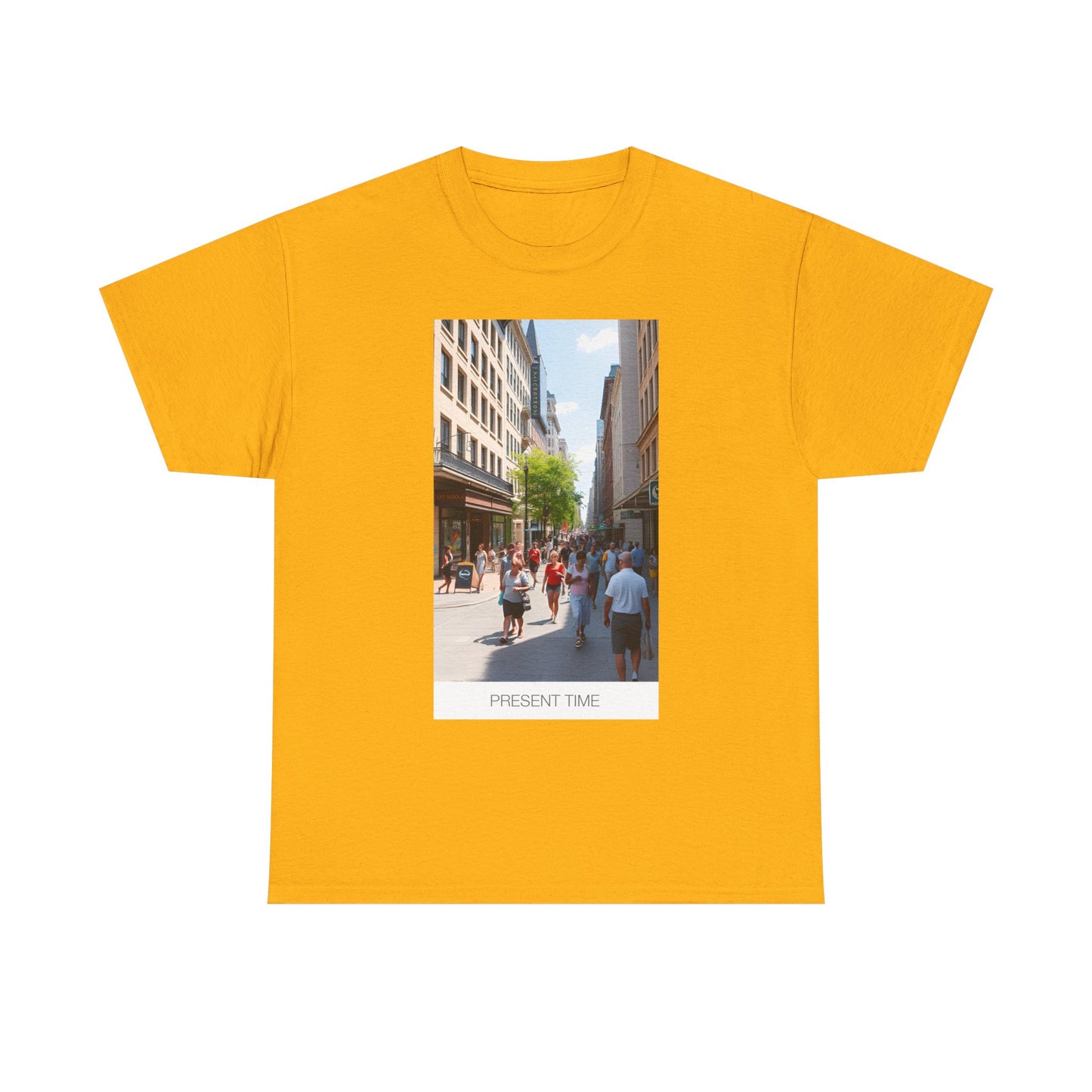 Present Time Unisex Heavy Cotton Tee, Casual Wear, Street Style Shirt, Gift for Her, Gift for Him, Everyday Tee