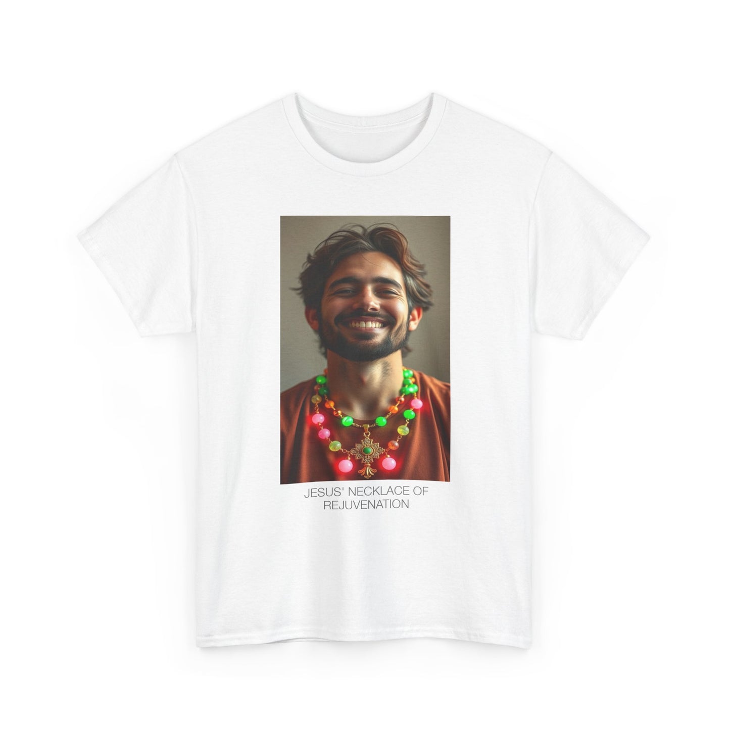 Jesus Necklace of Rejuvenation Unisex Heavy Cotton Tee, Spiritual Shirt, Funny T-Shirt, Gift for Faith, Casual Wear, Holiday Apparel