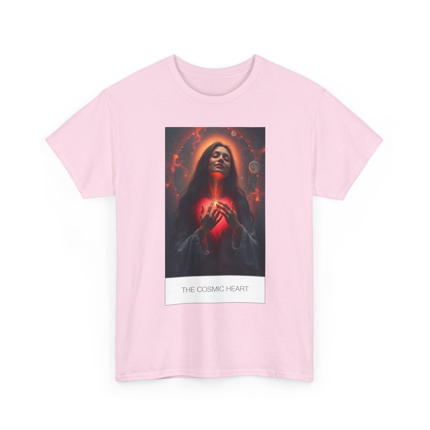 Cosmic Heart Unisex Heavy Cotton Tee, Art Tee, Spiritual Shirt, Unique Gift Idea, Meditation Apparel, Festival Wear, Boho Clothing