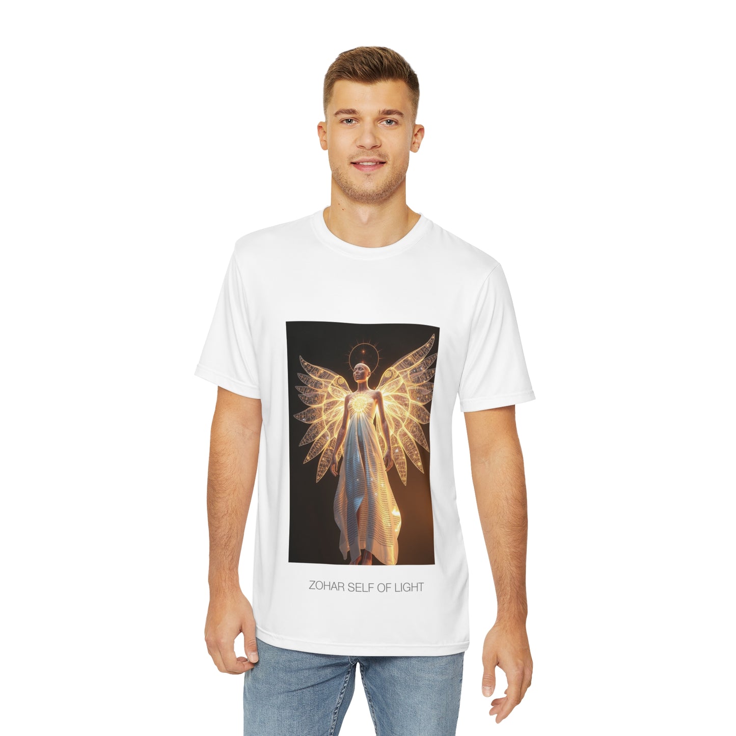 Zohar Self of Light Men's Polyester Tee - Ethereal Design, Comfortable T-Shirt for Casual Wear, Summer Fashion, Unique Gift