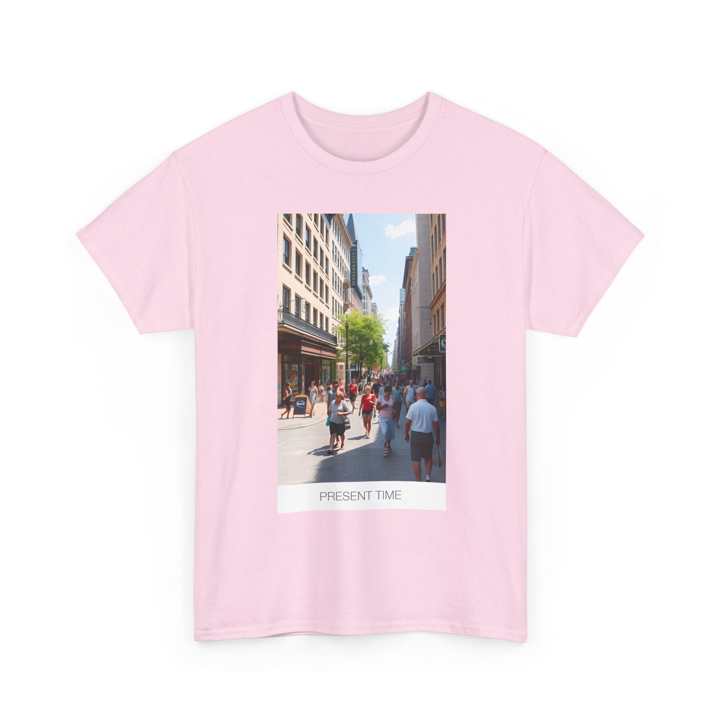 Present Time Unisex Heavy Cotton Tee, Casual Wear, Street Style Shirt, Gift for Her, Gift for Him, Everyday Tee