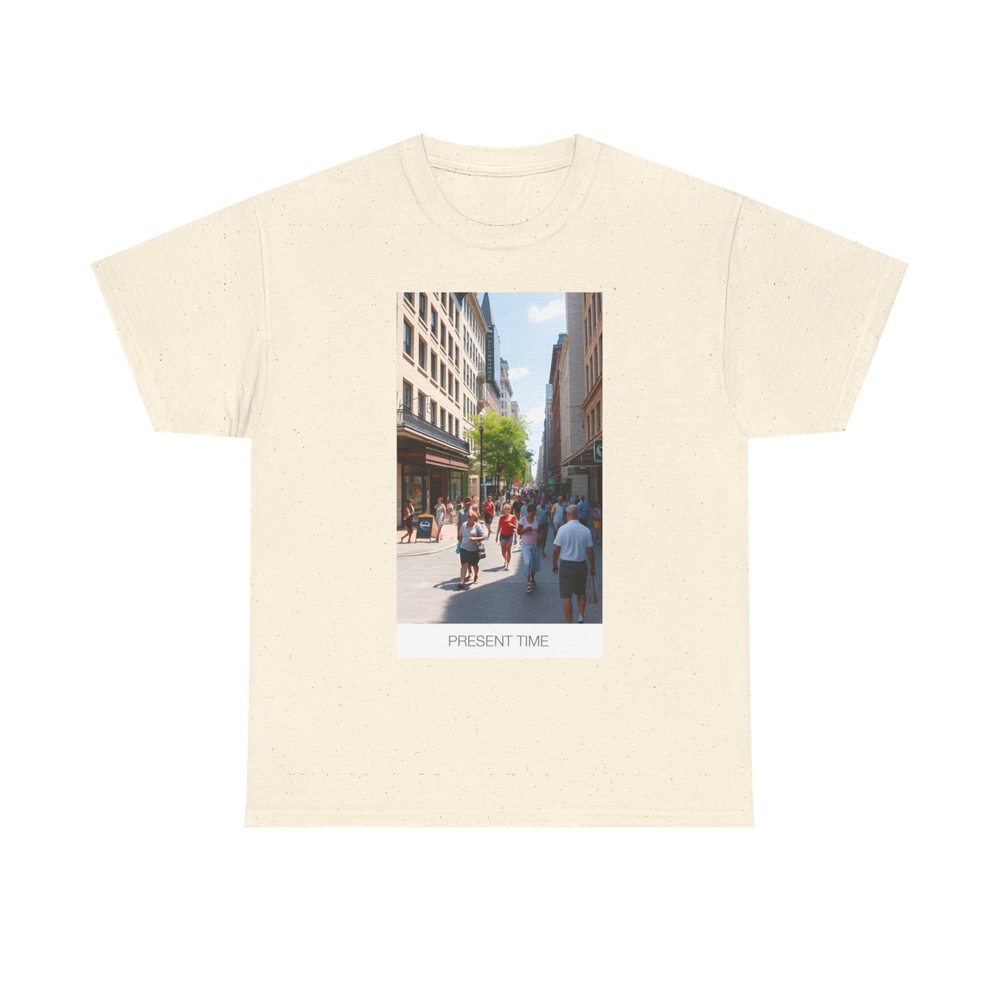 Present Time Unisex Heavy Cotton Tee, Casual Wear, Street Style Shirt, Gift for Her, Gift for Him, Everyday Tee