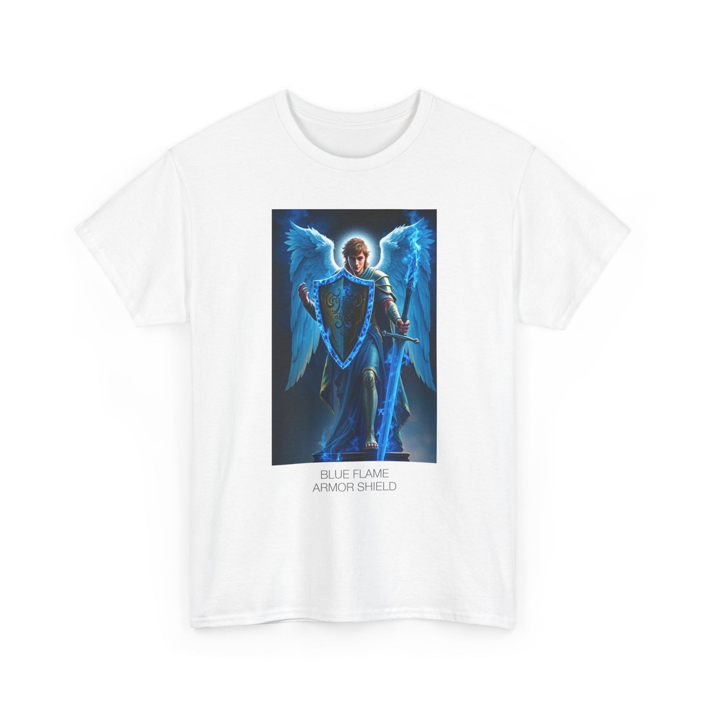 Guardian Angel Unisex Heavy Cotton Tee, Spiritual Shirt, Angelic Art T-Shirt, Faith Apparel, Gift for Believers, Casual Wear
