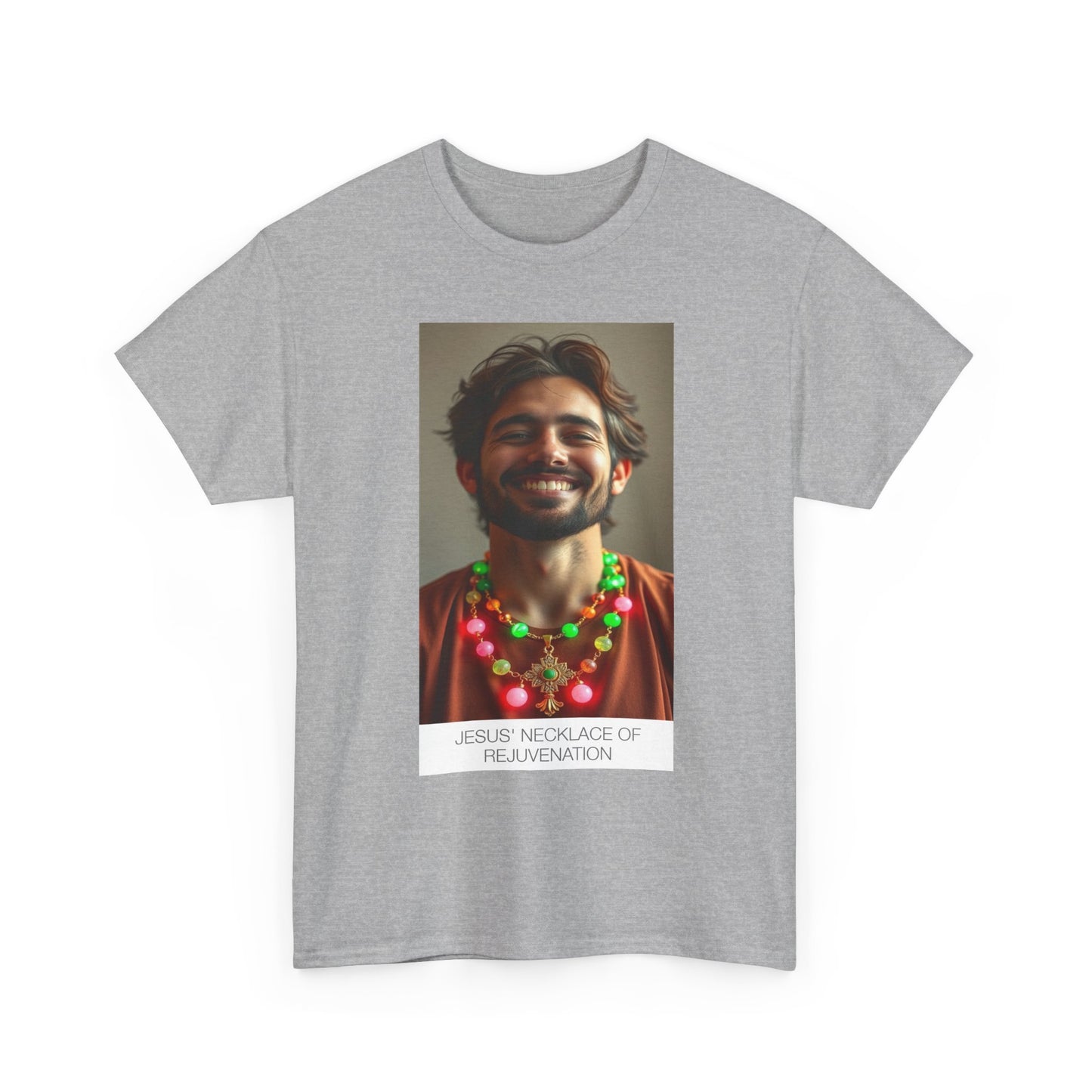 Jesus Necklace of Rejuvenation Unisex Heavy Cotton Tee, Spiritual Shirt, Funny T-Shirt, Gift for Faith, Casual Wear, Holiday Apparel