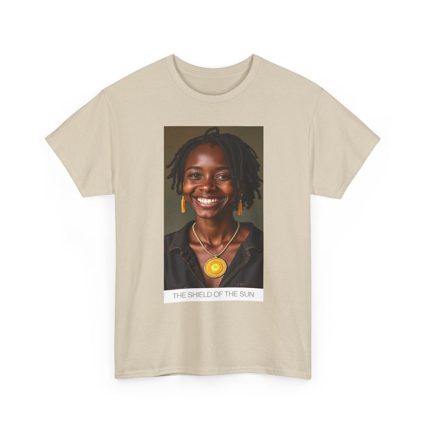 Sunshine Shield Unisex Heavy Cotton Tee, Uplifting T-Shirt, Positive Vibe Apparel, Gift for Friends, Everyday Wear