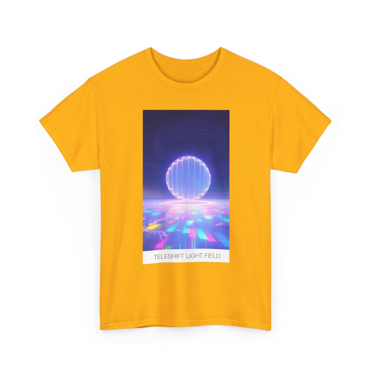 Vibrant Light Field Tee: Unisex Heavy Cotton Graphic T-Shirt, Retro Aesthetic Shirt, Festival Wear, Everyday Casual, Gift Idea