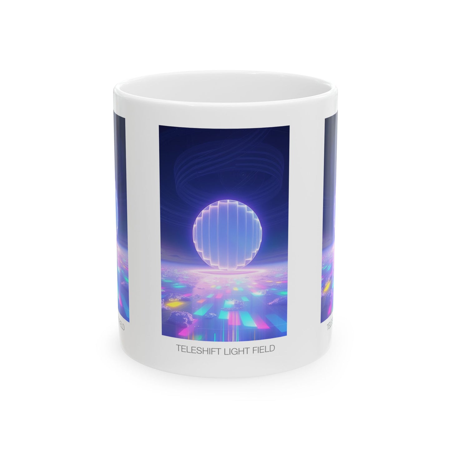 Vibrant Cosmic Ceramic Mug - Teleshift Light Field Art - Perfect Gift for Dreamers, Gamers, and Art Lovers, 11oz & 15oz