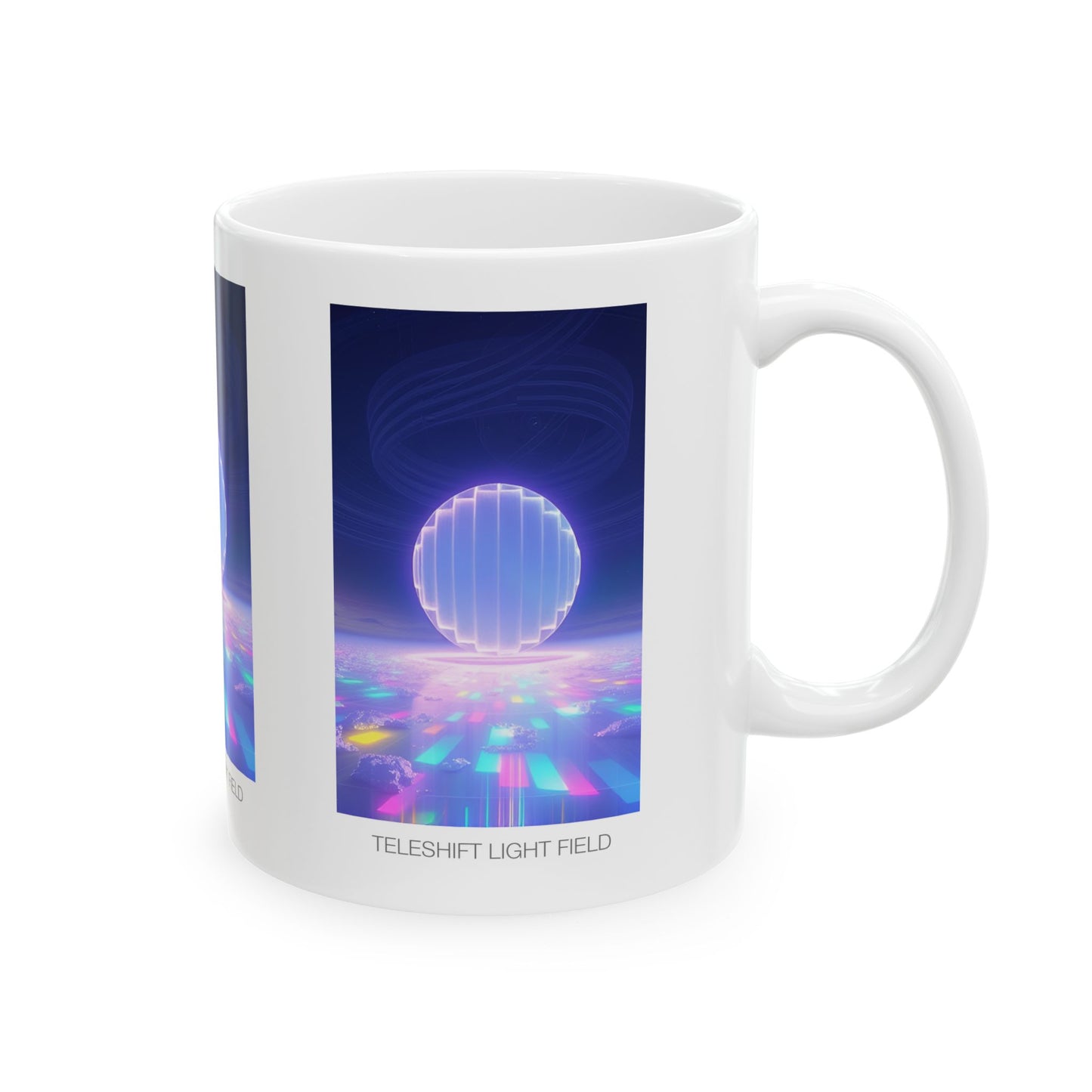Vibrant Cosmic Ceramic Mug - Teleshift Light Field Art - Perfect Gift for Dreamers, Gamers, and Art Lovers, 11oz & 15oz