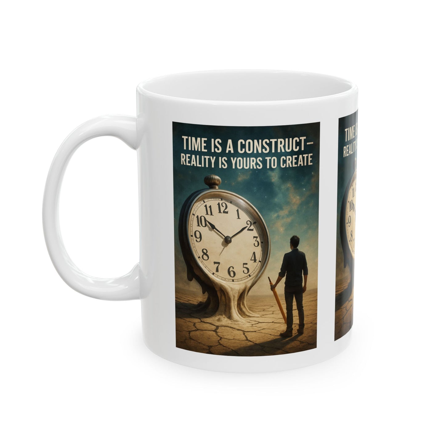 Inspirational Ceramic Mug - Time is a Construct, Motivational Gift, Daily Quote Coffee Cup, Mindfulness Mug, Unique Home Decor