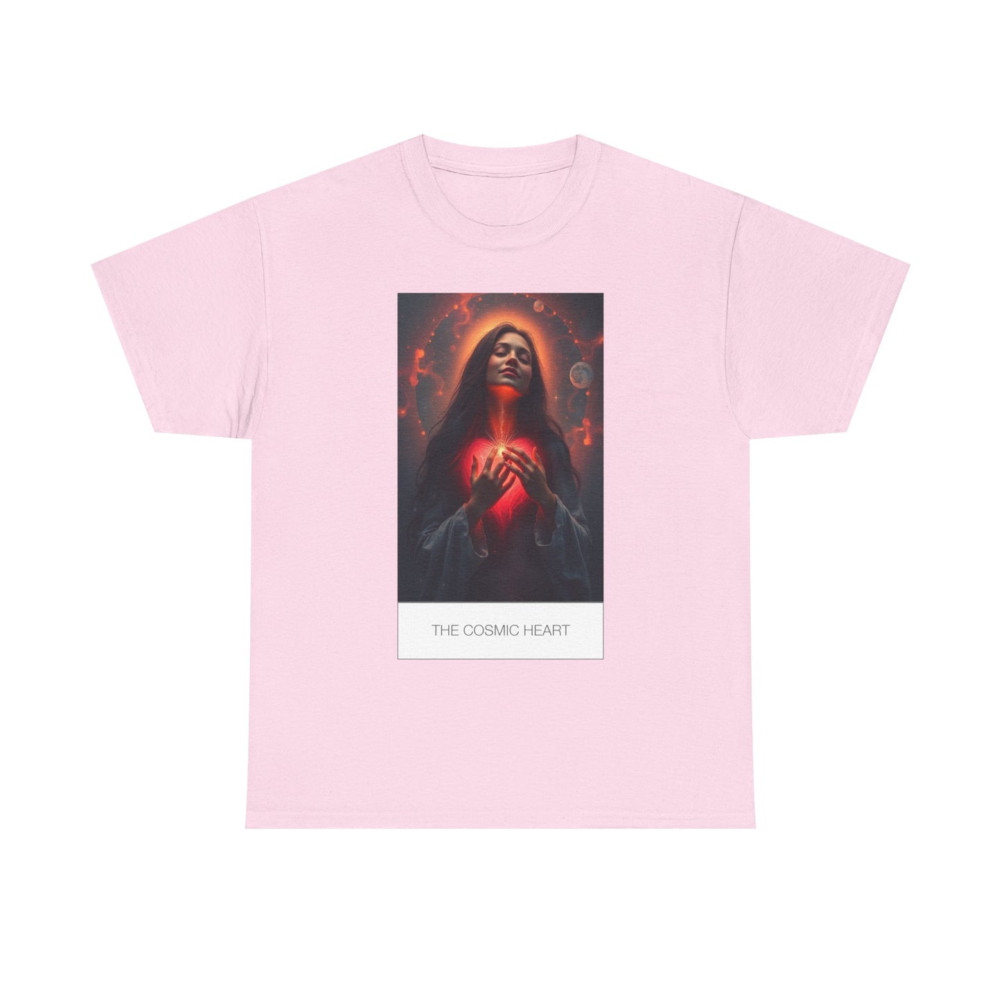 Cosmic Heart Unisex Heavy Cotton Tee, Art Tee, Spiritual Shirt, Unique Gift Idea, Meditation Apparel, Festival Wear, Boho Clothing