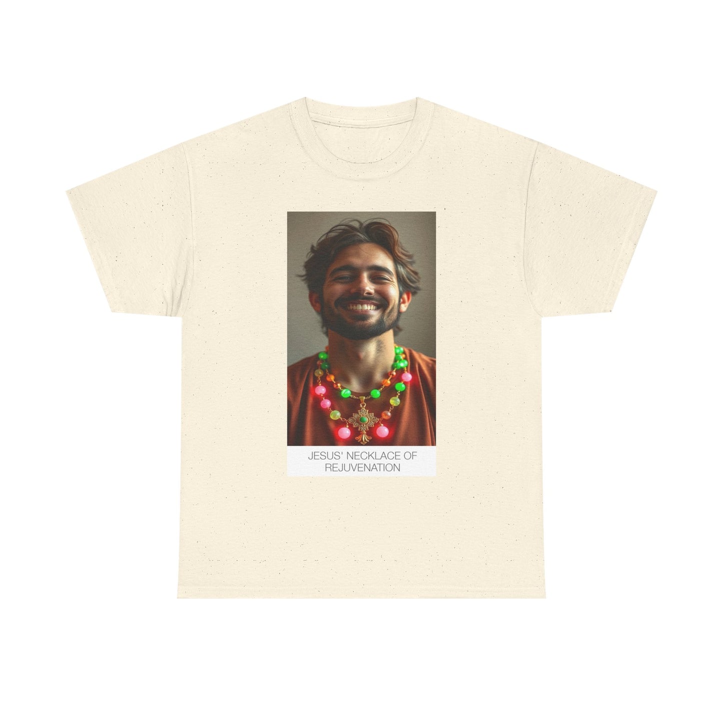 Jesus Necklace of Rejuvenation Unisex Heavy Cotton Tee, Spiritual Shirt, Funny T-Shirt, Gift for Faith, Casual Wear, Holiday Apparel