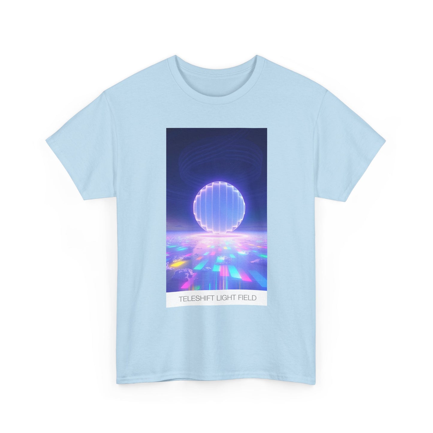 Vibrant Light Field Tee: Unisex Heavy Cotton Graphic T-Shirt, Retro Aesthetic Shirt, Festival Wear, Everyday Casual, Gift Idea