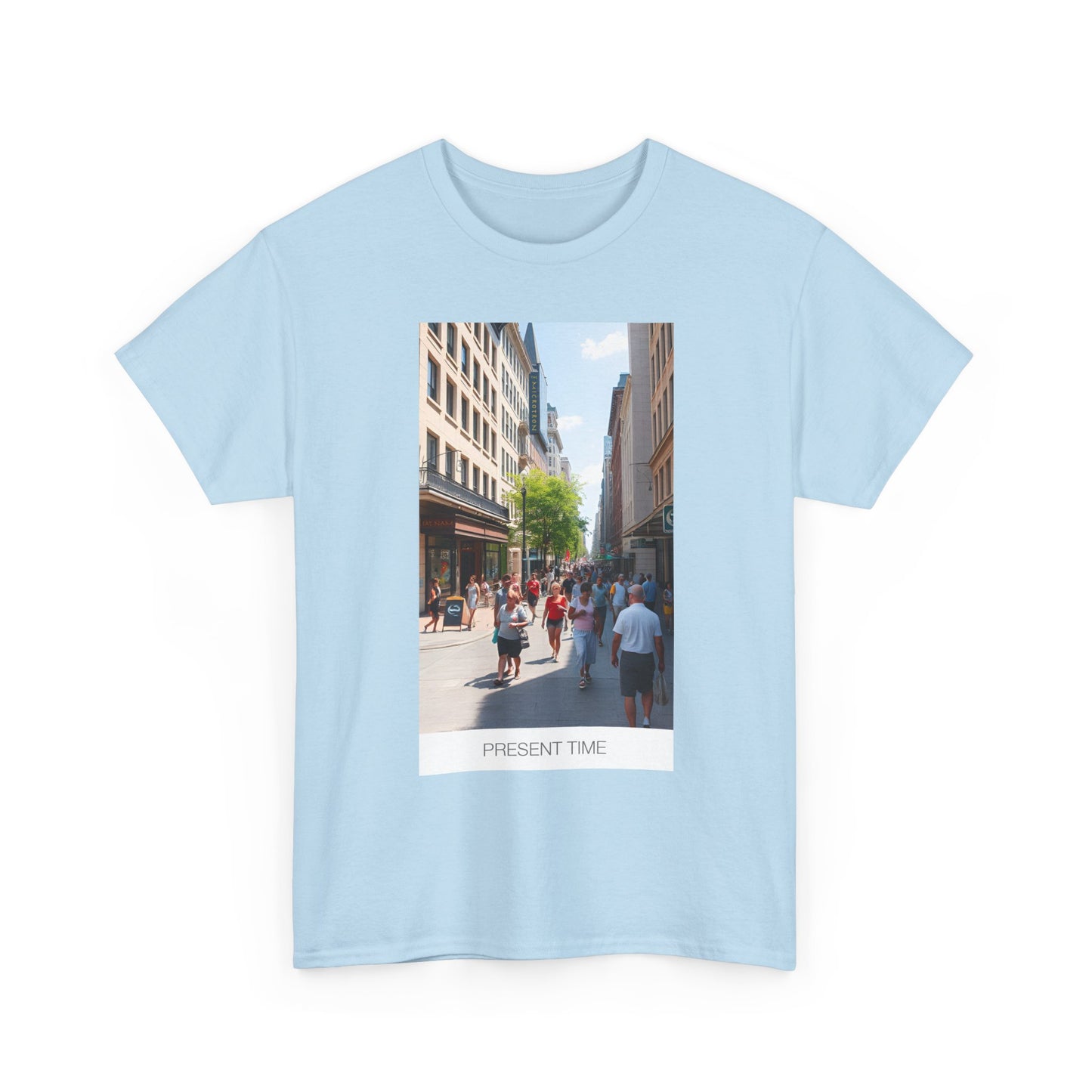 Present Time Unisex Heavy Cotton Tee, Casual Wear, Street Style Shirt, Gift for Her, Gift for Him, Everyday Tee