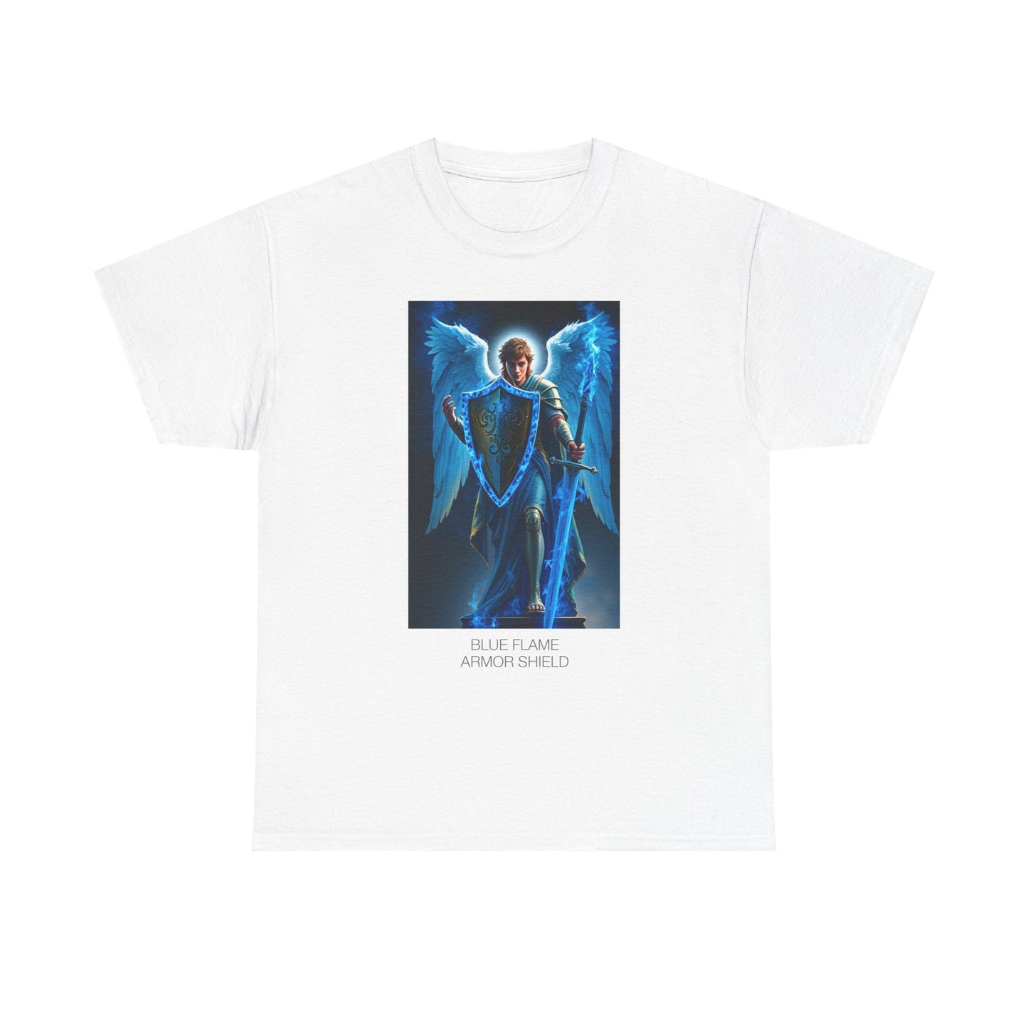 Guardian Angel Unisex Heavy Cotton Tee, Spiritual Shirt, Angelic Art T-Shirt, Faith Apparel, Gift for Believers, Casual Wear