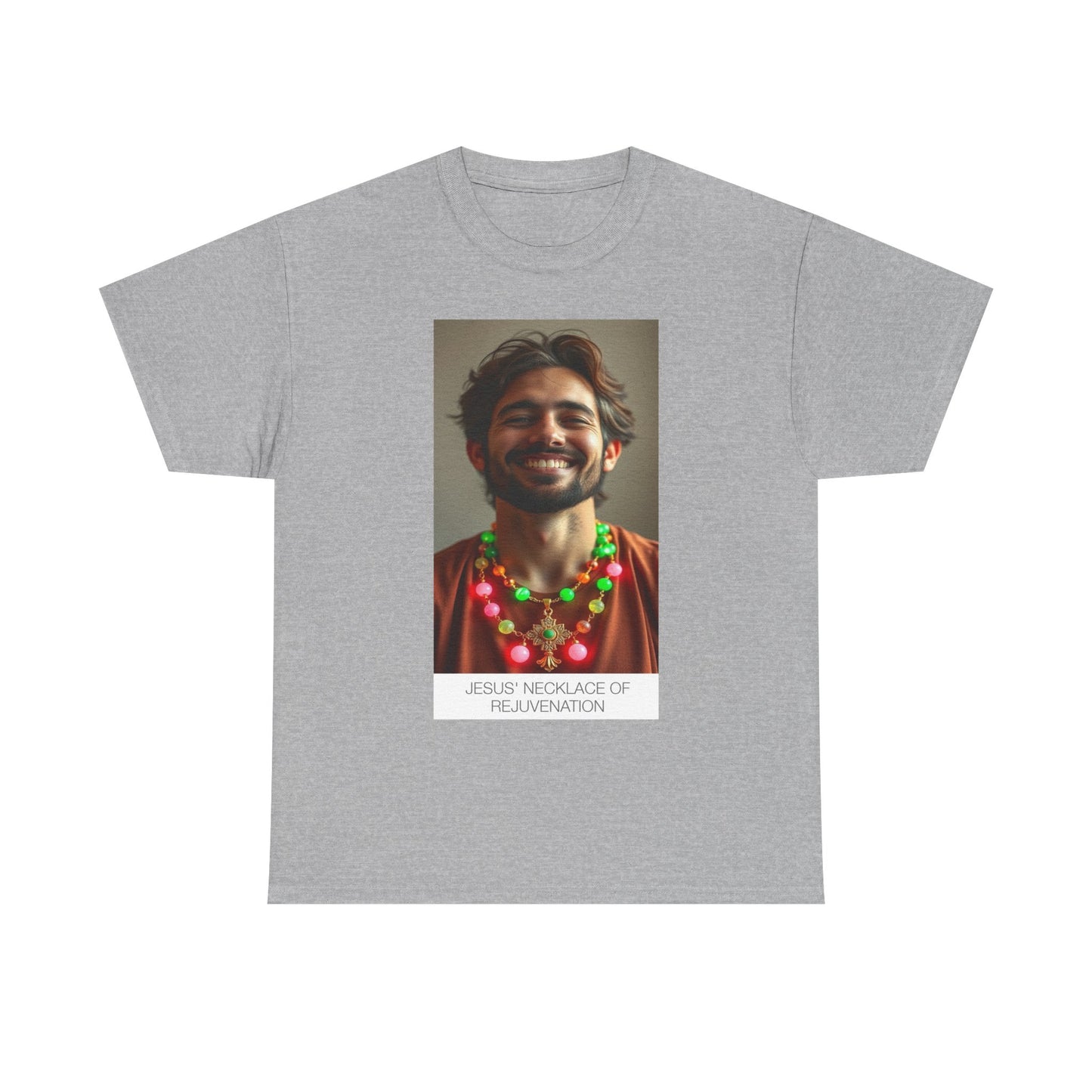 Jesus Necklace of Rejuvenation Unisex Heavy Cotton Tee, Spiritual Shirt, Funny T-Shirt, Gift for Faith, Casual Wear, Holiday Apparel