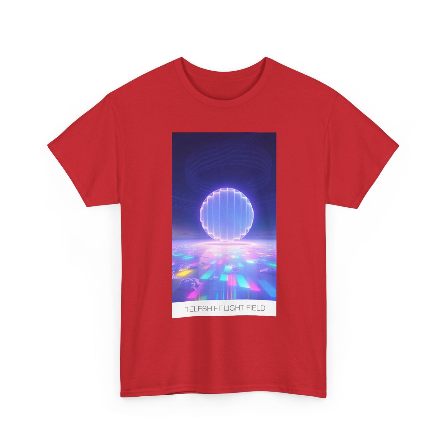 Vibrant Light Field Tee: Unisex Heavy Cotton Graphic T-Shirt, Retro Aesthetic Shirt, Festival Wear, Everyday Casual, Gift Idea