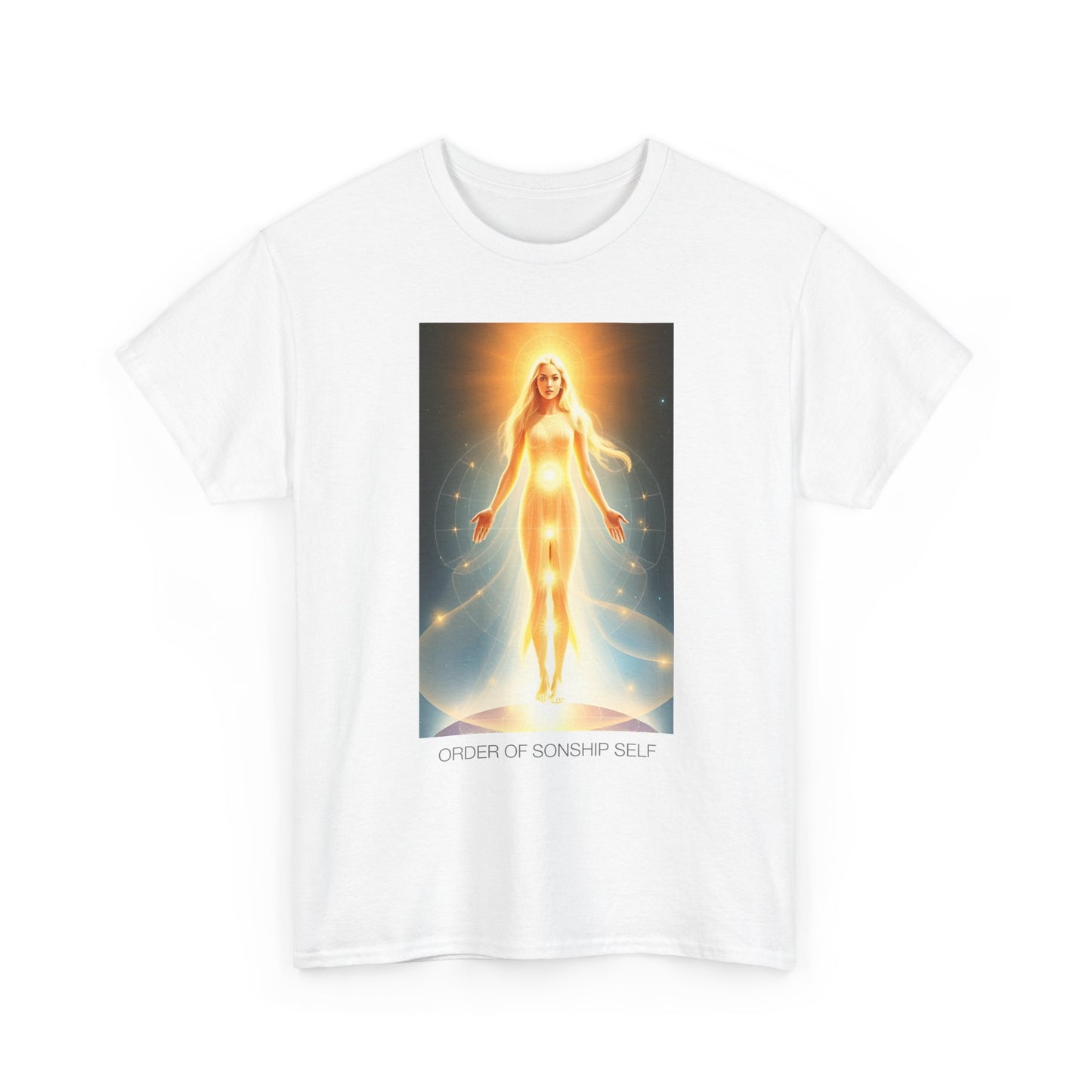 Celestial Self Unisex Heavy Cotton Tee, Spiritual Gift, Artistic T-Shirt, Cosmic Apparel, Meditation Clothing