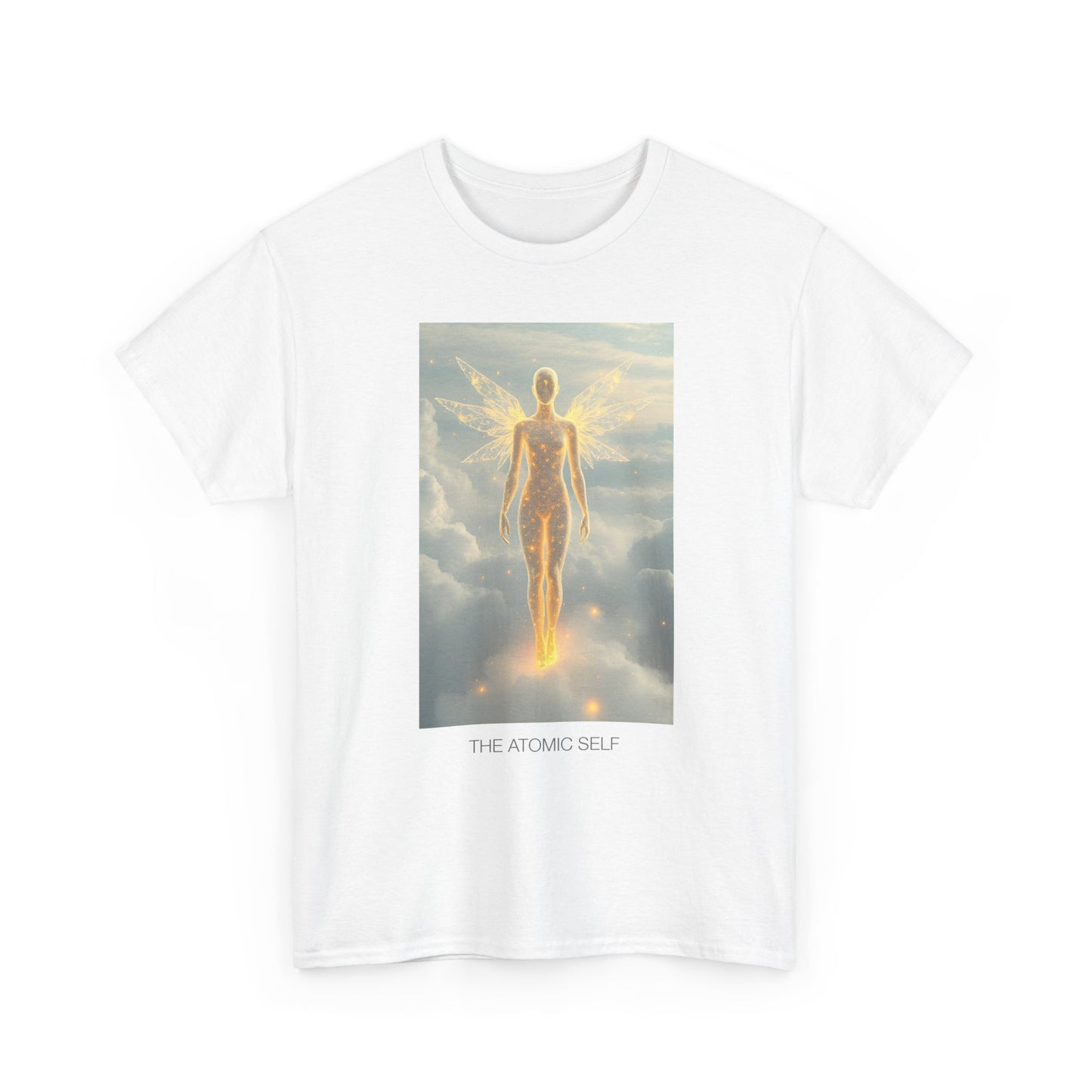 The Atomic Self Unisex Heavy Cotton Tee, Inspirational Graphic T-Shirt, Spiritual Apparel, Casual Wear, Unique Gift for Mindfulness