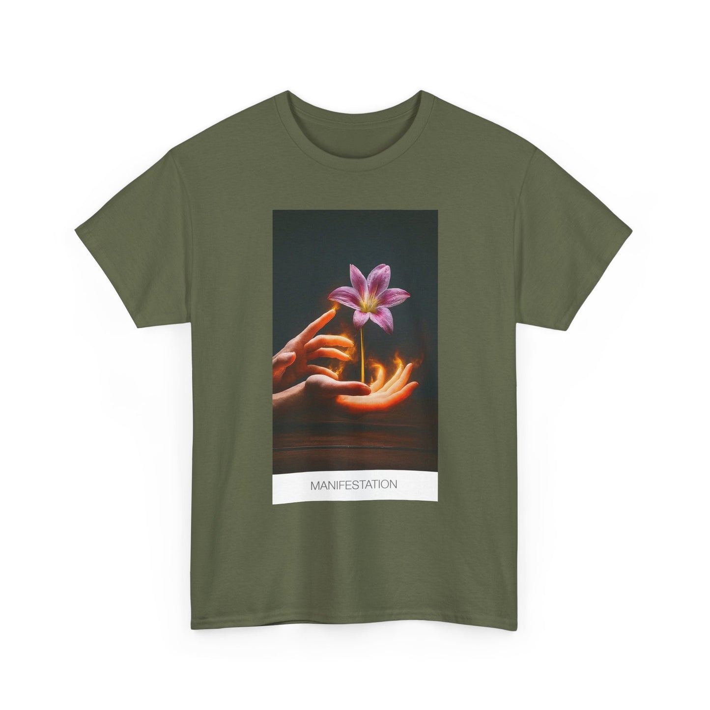 Manifestation Unisex Heavy Cotton Tee, Inspirational Shirt, Spiritual Gift, Positive Energy, Affirmation T-Shirt, Mindfulness Apparel