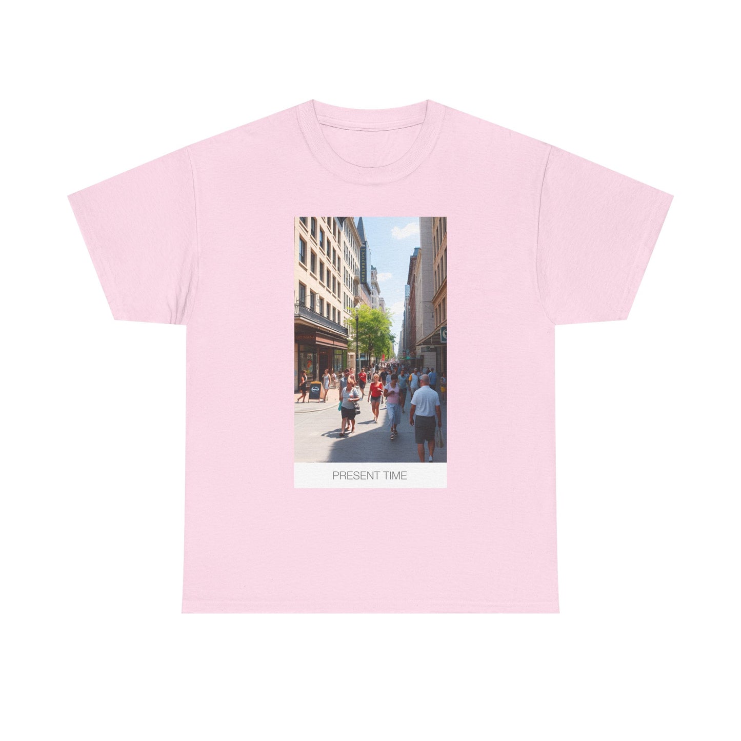 Present Time Unisex Heavy Cotton Tee, Casual Wear, Street Style Shirt, Gift for Her, Gift for Him, Everyday Tee