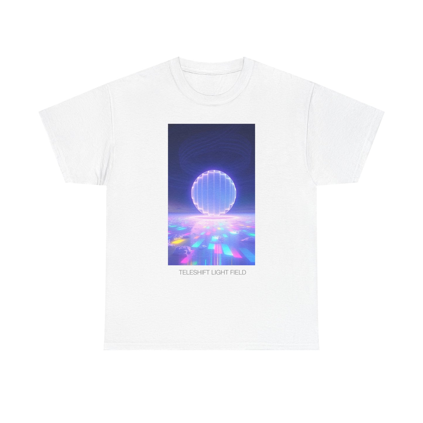 Vibrant Light Field Tee: Unisex Heavy Cotton Graphic T-Shirt, Retro Aesthetic Shirt, Festival Wear, Everyday Casual, Gift Idea
